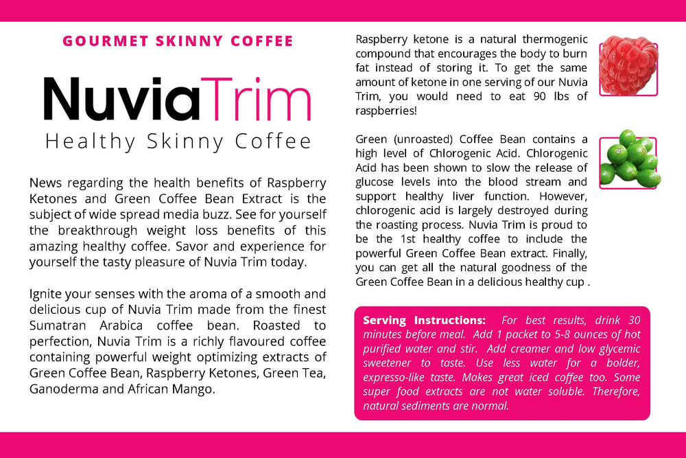 Close-up of Nuvia Trim coffee sachets (3.7g each)