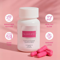 Daily use capsules for NuWhite S-Acetyl Glutathione on a clean surface