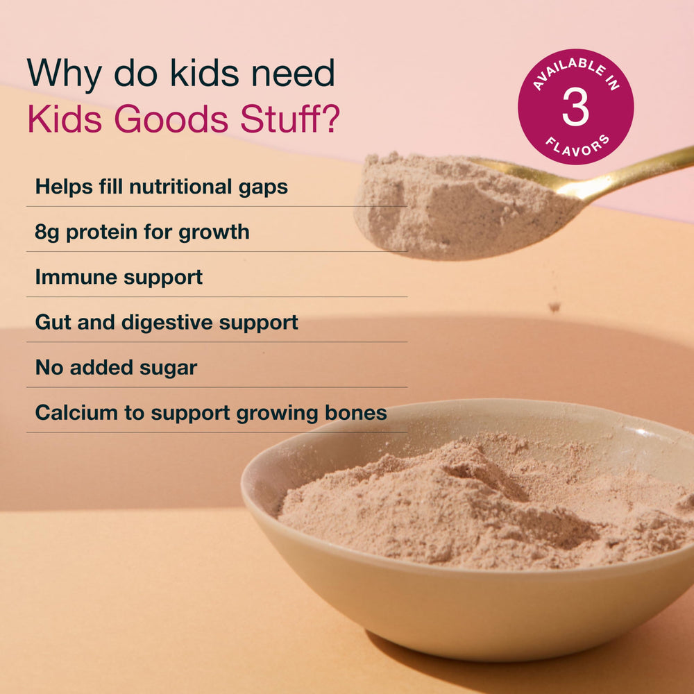 Kid-friendly smoothie made with Nuzest Kids Good Stuff