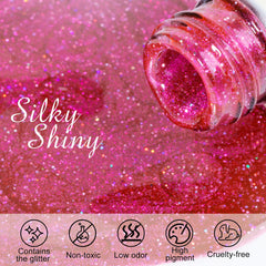 NXJ INFILILA Galaxy Glow pink glitter for dazzling at-home nail art