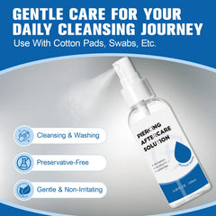 NXPPYY isotonic saline solution close-up for piercing cleansing.