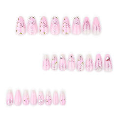 Nxtpz pink almond shapes fit a range of nail sizes