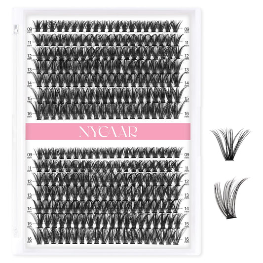 NYCAAR DIY lash kit with 280pcs cluster lashes for natural daily look.
