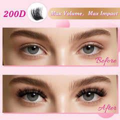 NYCAAR lash clusters 200D DCurl lengths 9-16mm for versatile volume