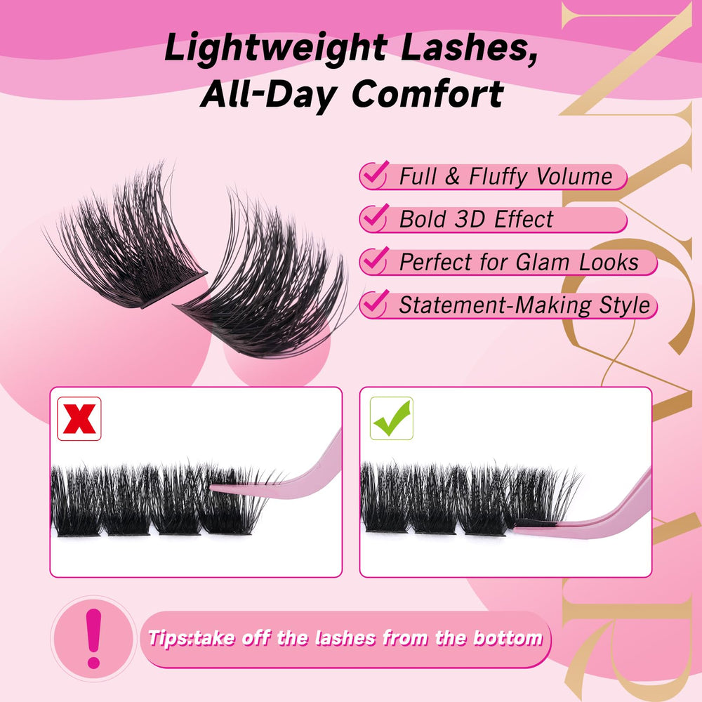 NYCAAR lash clusters with thin band for seamless all-day fit