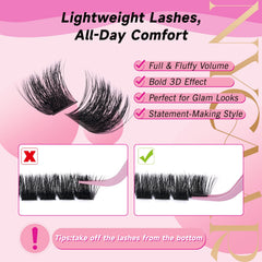 NYCAAR lash clusters with thin band for seamless all-day fit