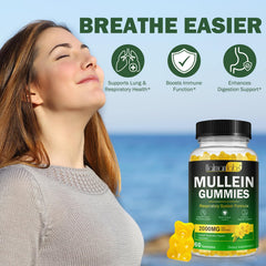 Lifestyle image suggesting gummies for lung health and breathing support