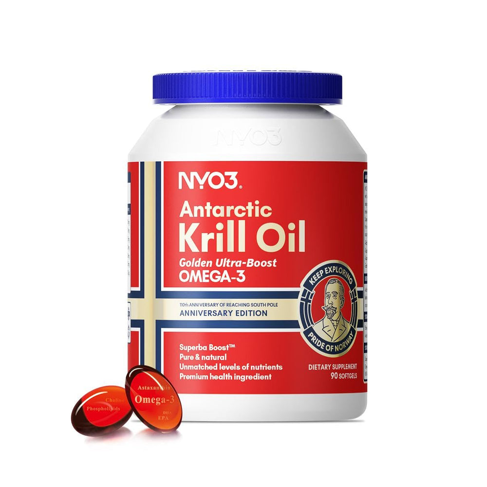 NYO3 Krill Oil 1500mg bottle on shelf