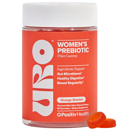 O Positiv URO Fiber Gummies bottle on white background