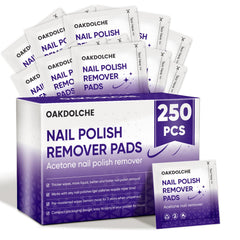 OAKDOLCHE bulk nail polish remover pads for home and salon use.
