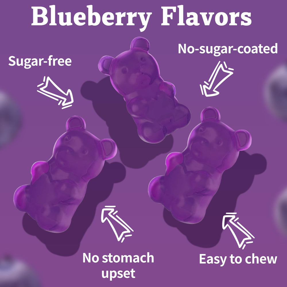 OALSE blueberry gummies bottle side view