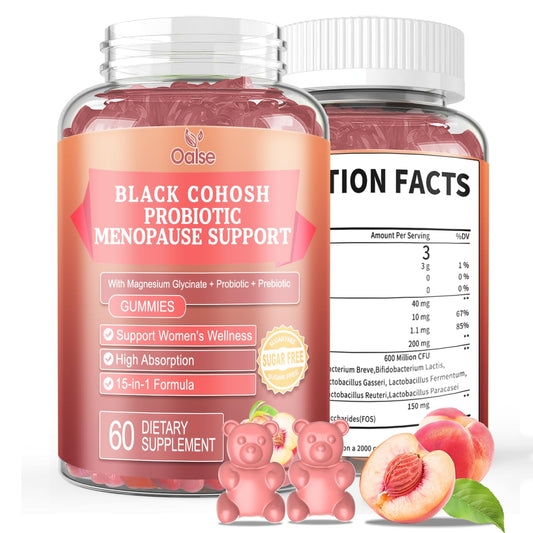OALSE menopause gummies peach flavor – 60 count hero image
