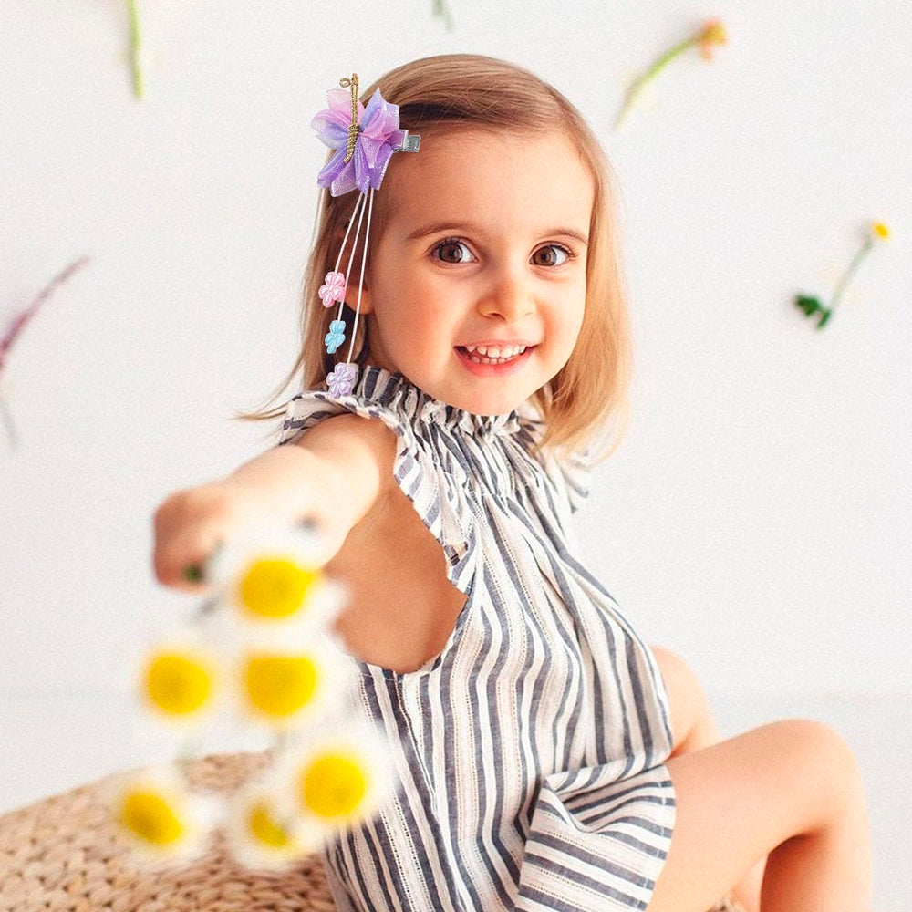 OAOLEER 6-piece hair bows on clips for easy toddler pigtails