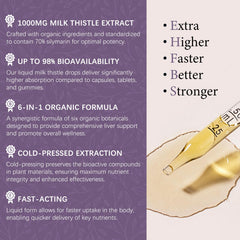 Product label highlighting vegan, alcohol-free, non-GMO claims