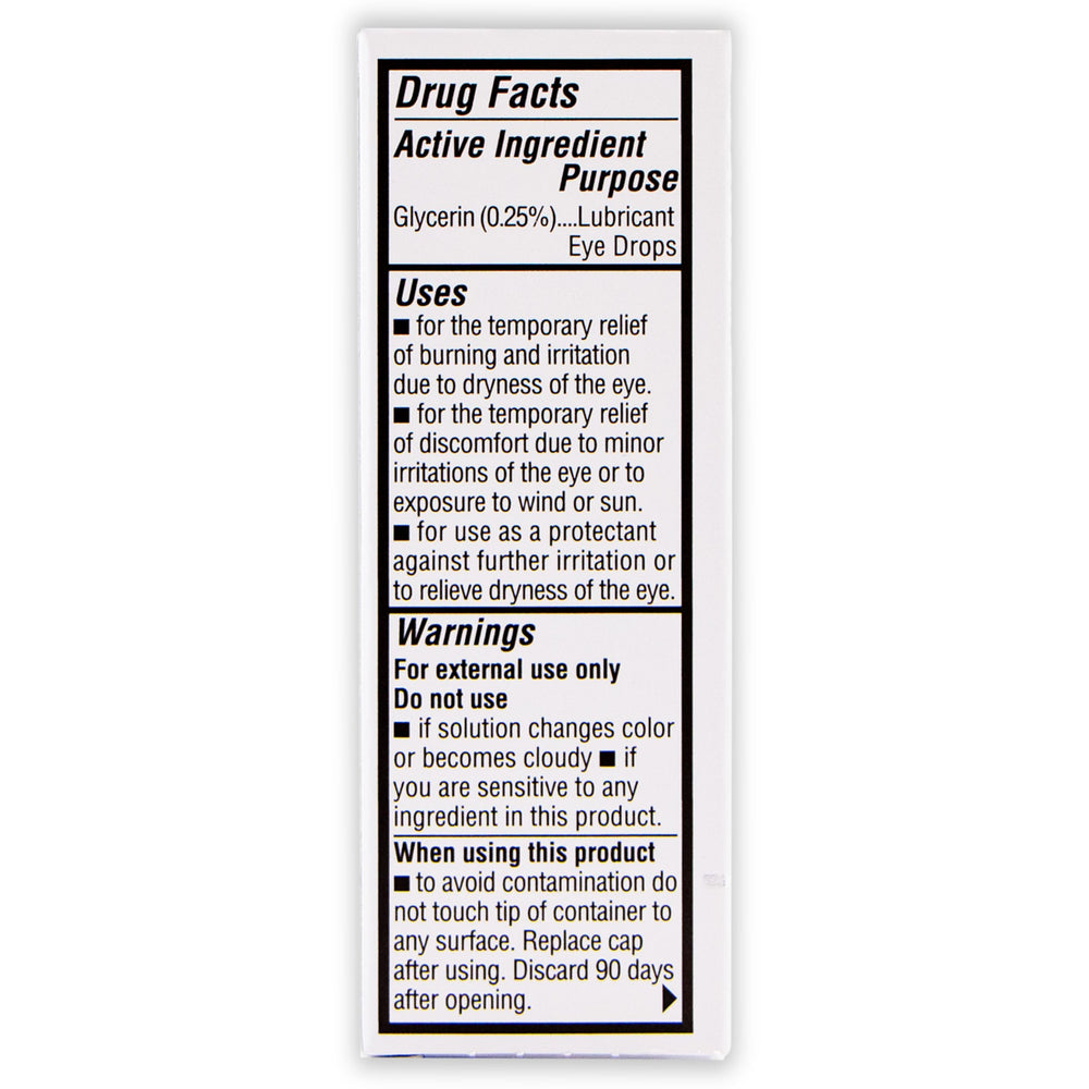 Oasis Tears OT6400 label close-up confirms sterile multi-dose bottle design.