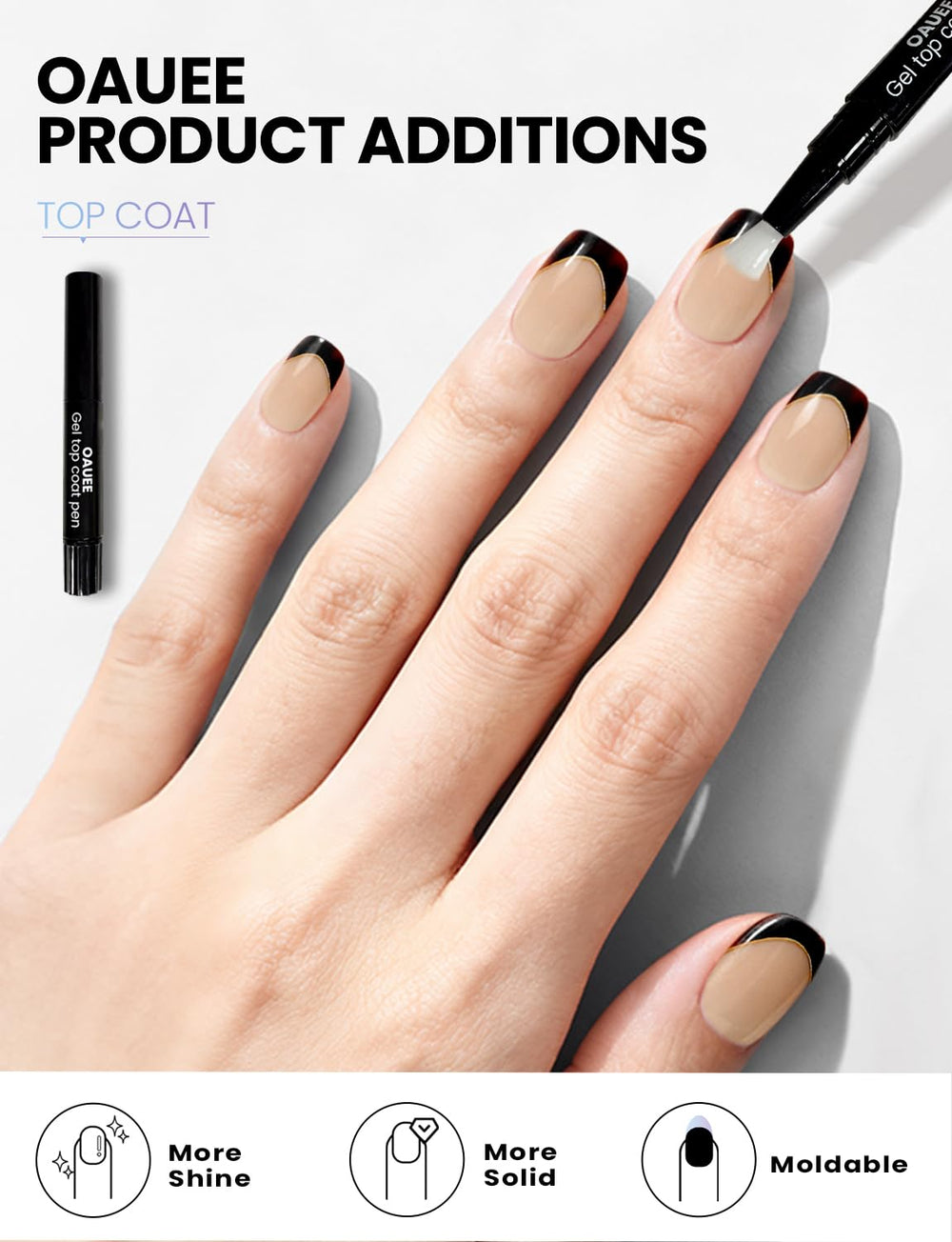 OAUEE built-in top coat adds shine and durability under UV light.