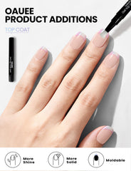 Oauee nail strips on nails showcasing easy at-home manicure potential.