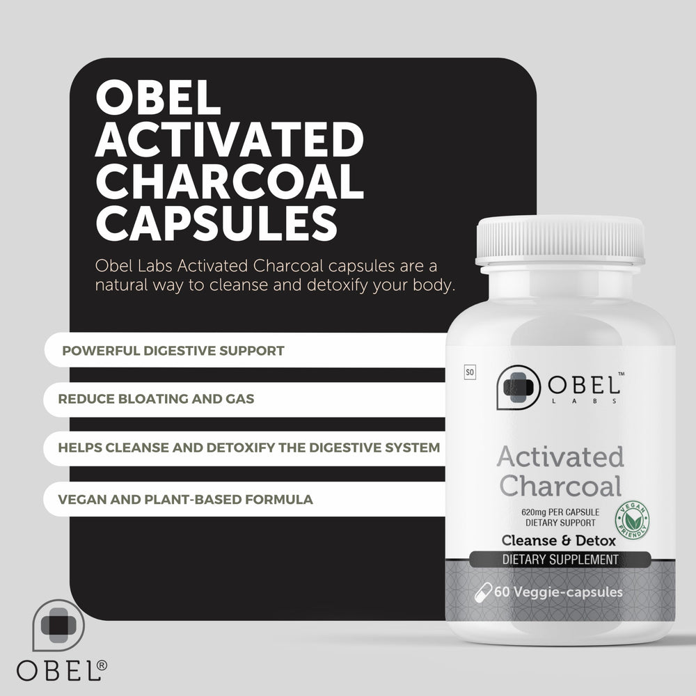 Vegan-friendly coconut charcoal capsules in bottle