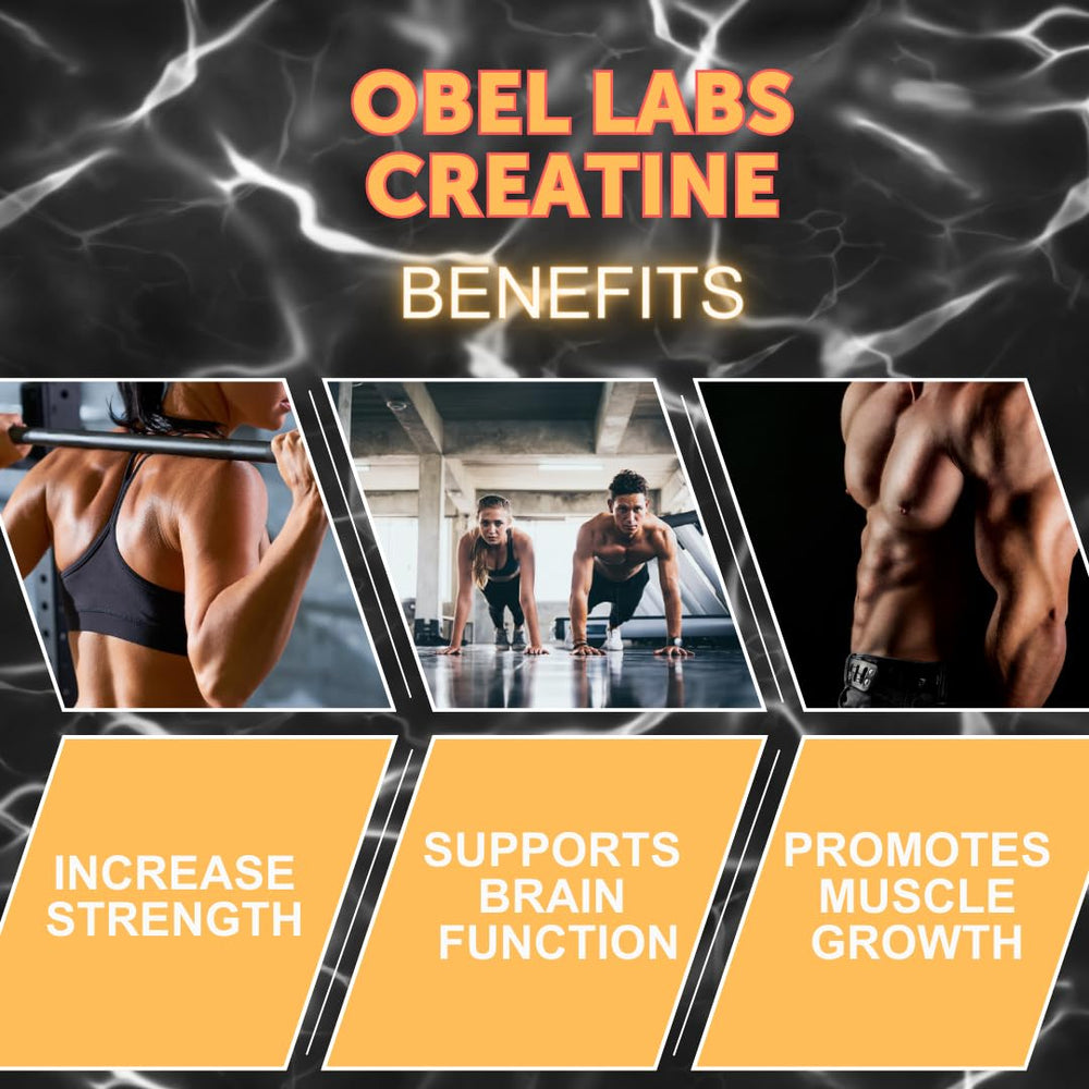 Serving scoop with Obel Creatine Monohydrate 500g package