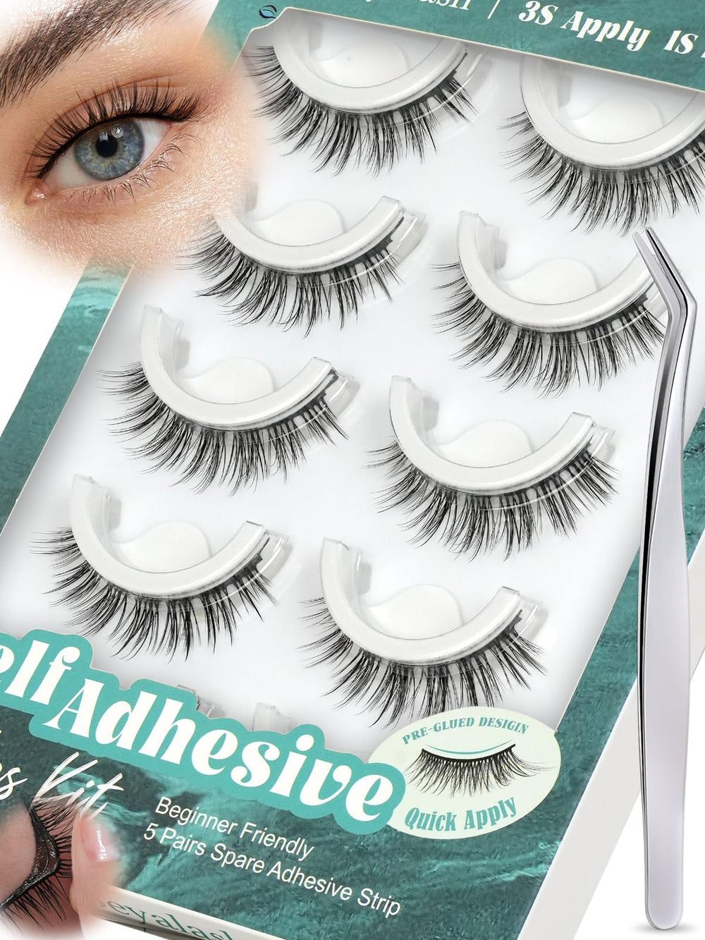Obeyalash self-adhesive lashes applied for a natural 10mm look with a secure finish