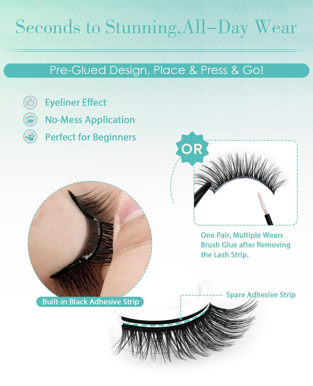 Obeyalash waterproof press-on lashes offer durable wear in any weather.