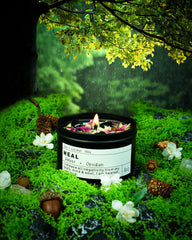 Amber tone candle representing brain balance and self-confidence