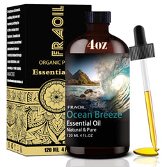Ocean Breeze Fragrance Oil in 4oz amber glass bottle with dropper