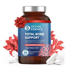 Ocean Essence Total Bone Support bottle on shelf promoting everyday bone health.