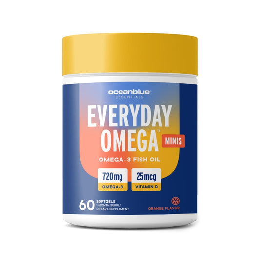 Oceanblue Omega-3 for Women bottle with orange label
