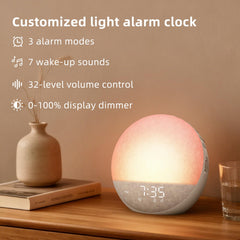 Odokee Sunrise Alarm Clock 7 alarm sounds let you choose your wake style.