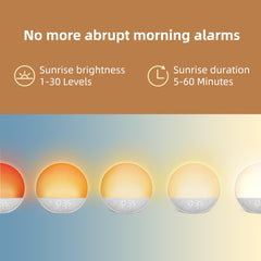 Odokee Sunrise Alarm Clock front view highlighting large display for quick readability