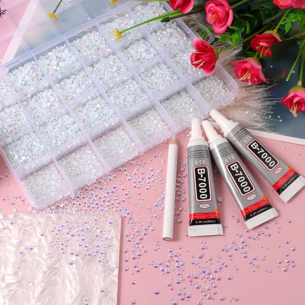 OEMOO rhinestones with tweezers and pickup pen for easy handling
