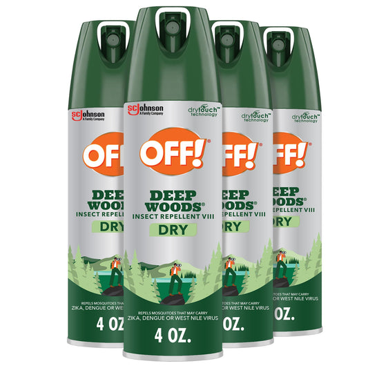 OFF! Deep Woods aerosol four cans pack provides reliable outdoor protection.