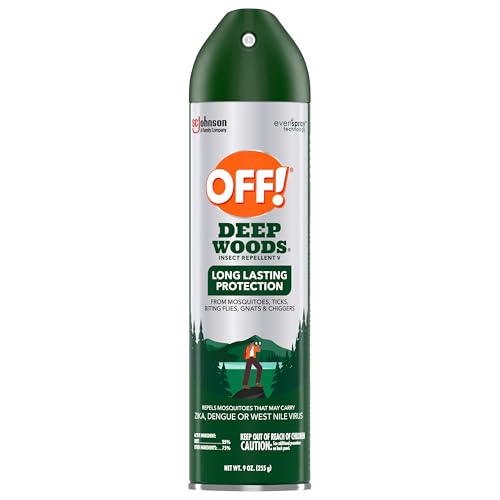 OFF! Deep Woods stain-free spray stays clear on clothing and gear.