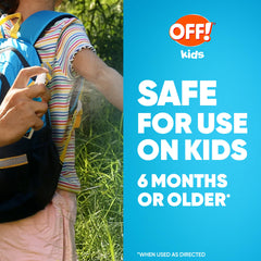 OFF! Kids Insect Repellent Spray pump-action in use for quick application.