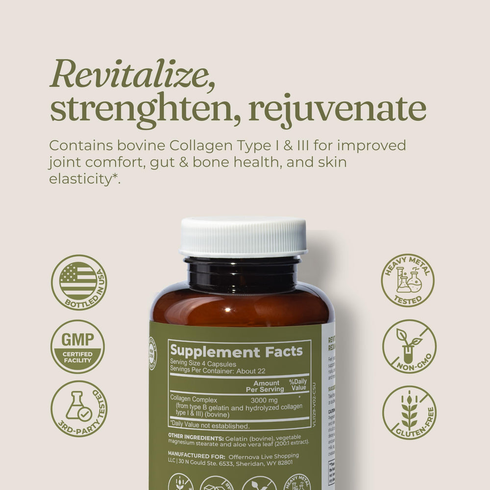 Joint and bone wellness concept with collagen supplement