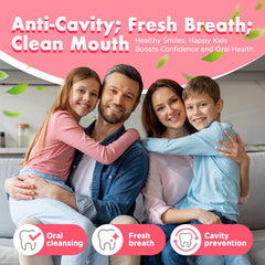 Strawberry-flavored oral spray bottle on bathroom counter
