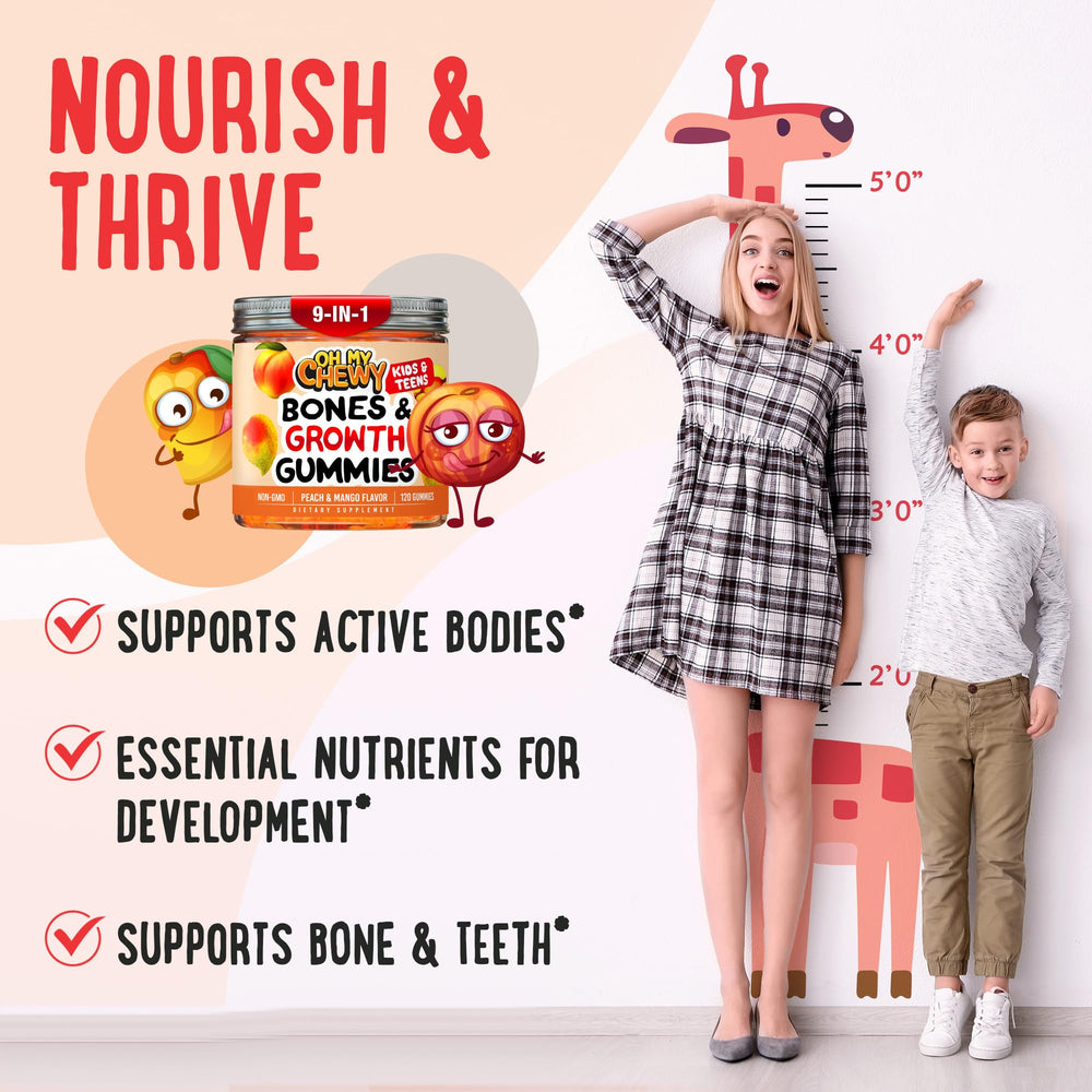 Ingredients panel for OH MY CHEWY Growth Increase Gummies