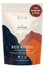Ohana Red Reishi organic mushroom powder blend packaging