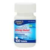 Ohm Allergy Pills bottle front shows 100-count pack for convenient allergy relief.