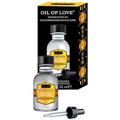 Close-up of Oil of Love Coconut Pineapple foreplay drops