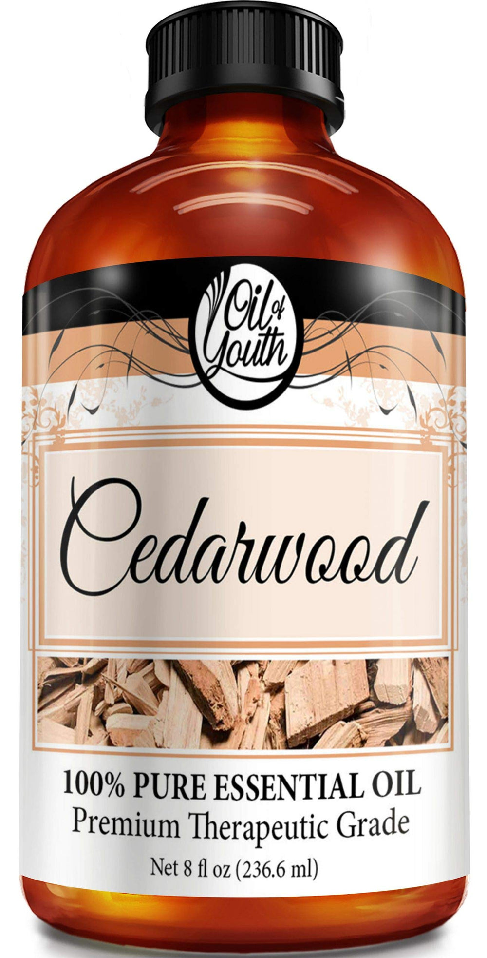 8 oz bottle of Oil of Youth Cedarwood essential oil