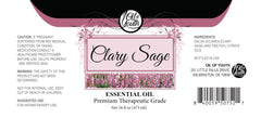 16oz bulk bottle of Oil of Youth Clary Sage essential oil with label