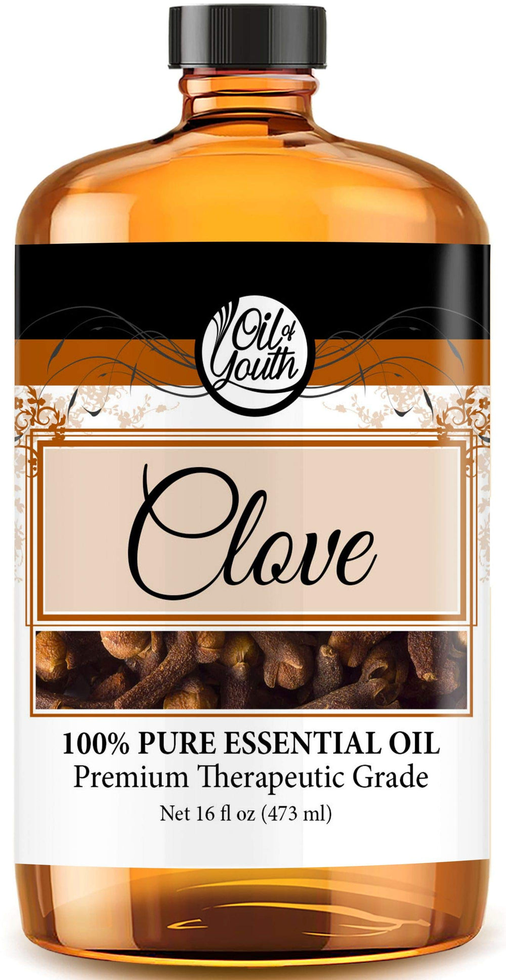 Oil of Youth Clove essential oil in a 16oz bottle