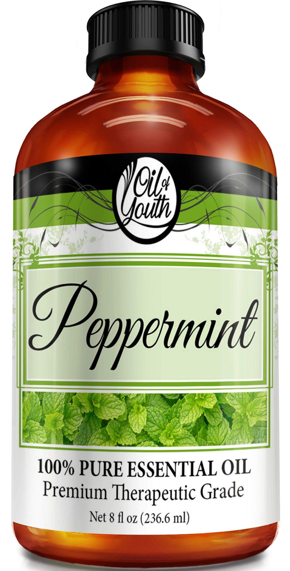 Oil of Youth peppermint essential oil 8 oz bottle front view
