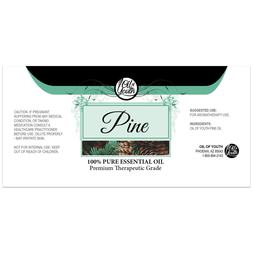 Oil of Youth Pine Essential Oil 4oz bottle back label