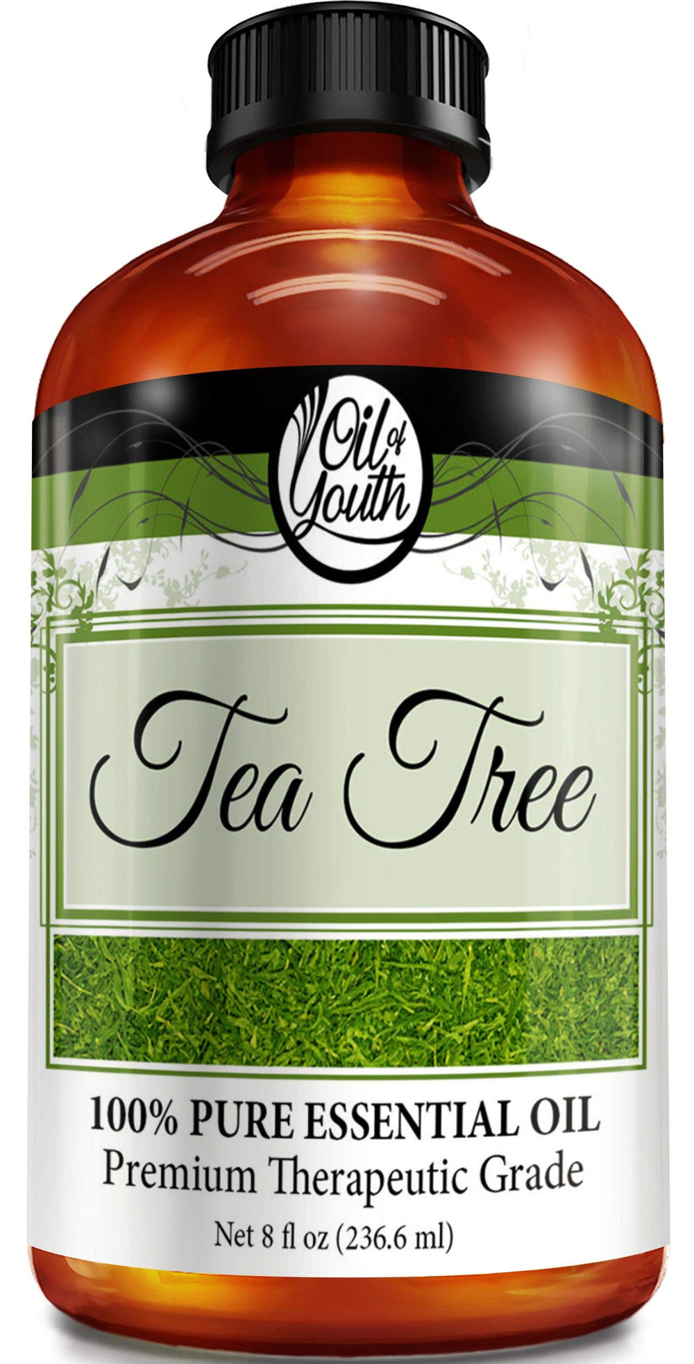Oil of Youth Tea Tree Essential Oil 8 oz bottle on white background
