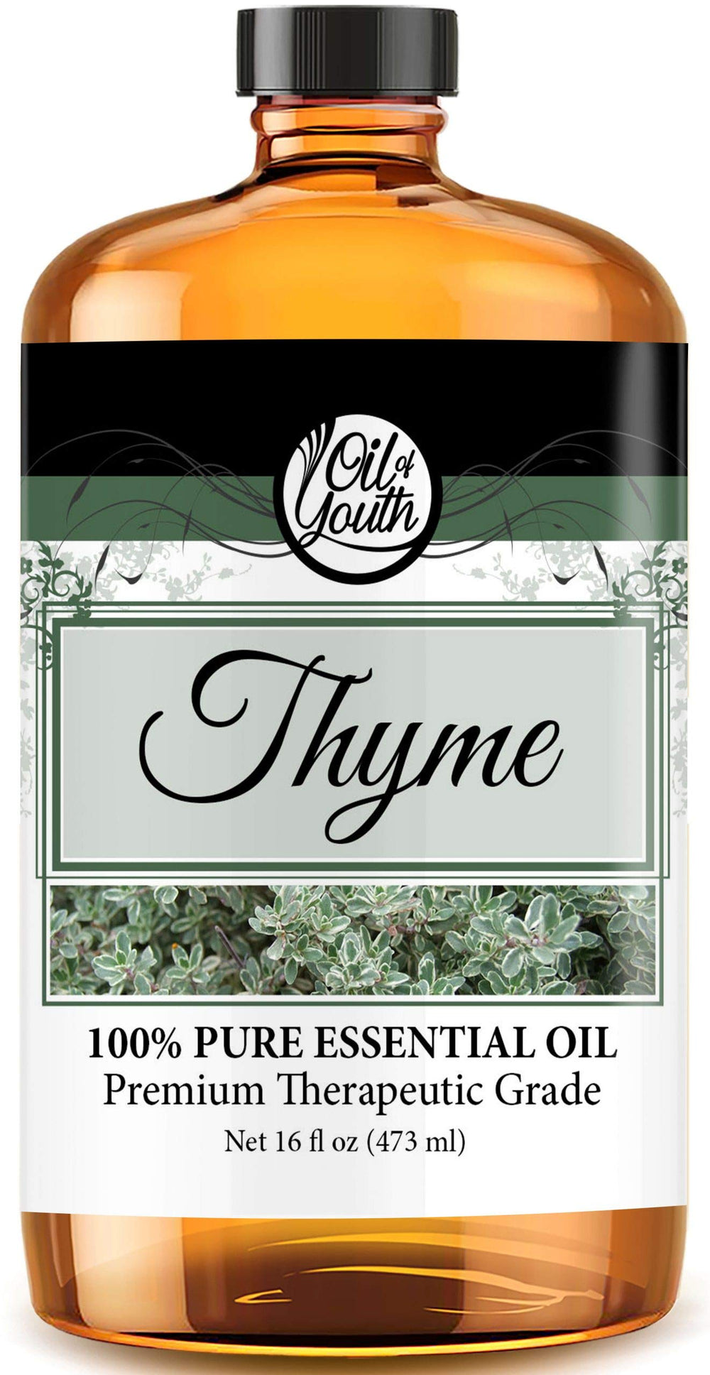 Oil of Youth Thyme Essential Oil 16oz bulk bottle front view