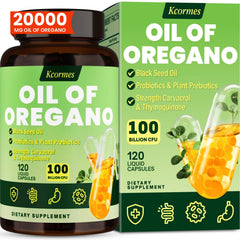 Oil Of Oregano with Black Seed Oil capsules bottle, 120 count