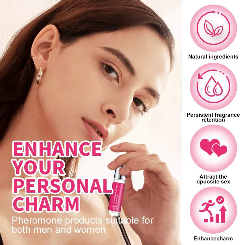 OINSOES pheromone roll-on in hand, travel-friendly size for purse touch-ups.
